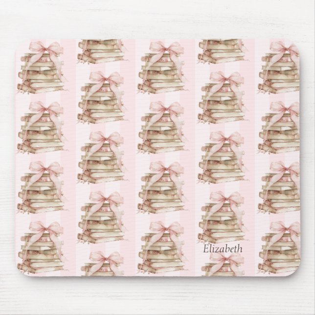 Tapis De Souris New Chapter Pink Bow Stripes (Devant)