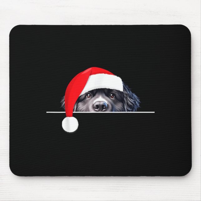 Tapis De Souris New Foundland Dog Lover Funny Santa Hat Christmas  (Devant)