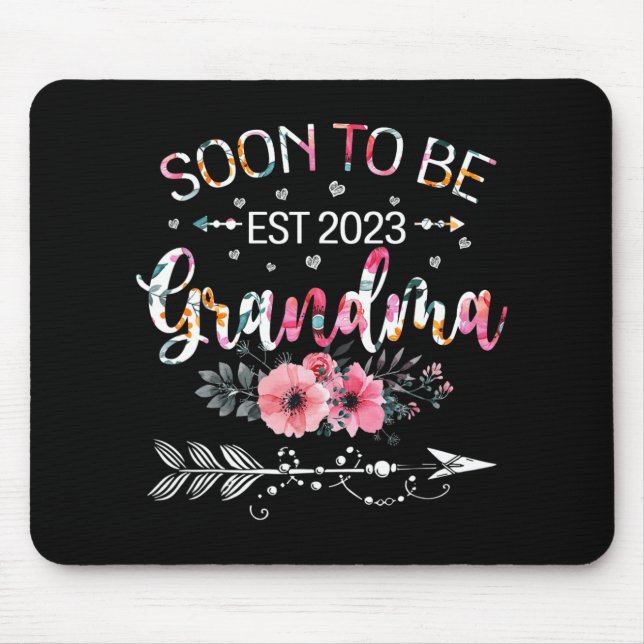 Tapis De Souris New Grandma Mother's Day Soon To Be Grandma Est 20 (Devant)