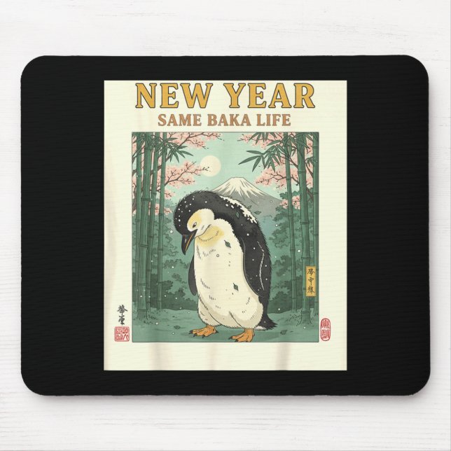 Tapis De Souris New Year Same Baka Life Penguin New Year 2026 Reso (Devant)