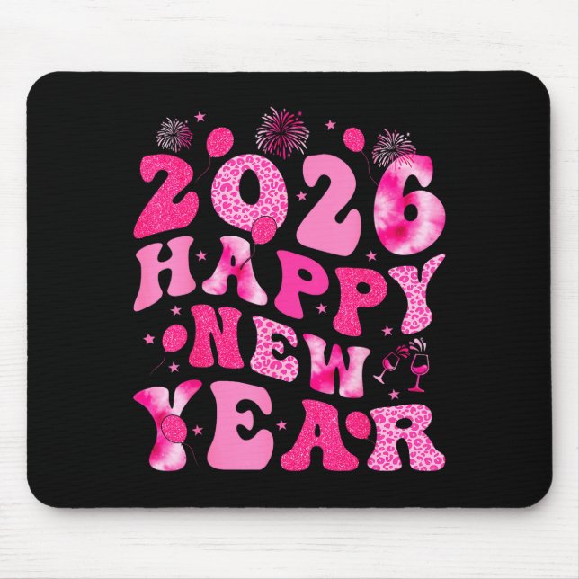 Tapis De Souris New Year's Eve Hello 2026 Groovy Family Matching C (Devant)
