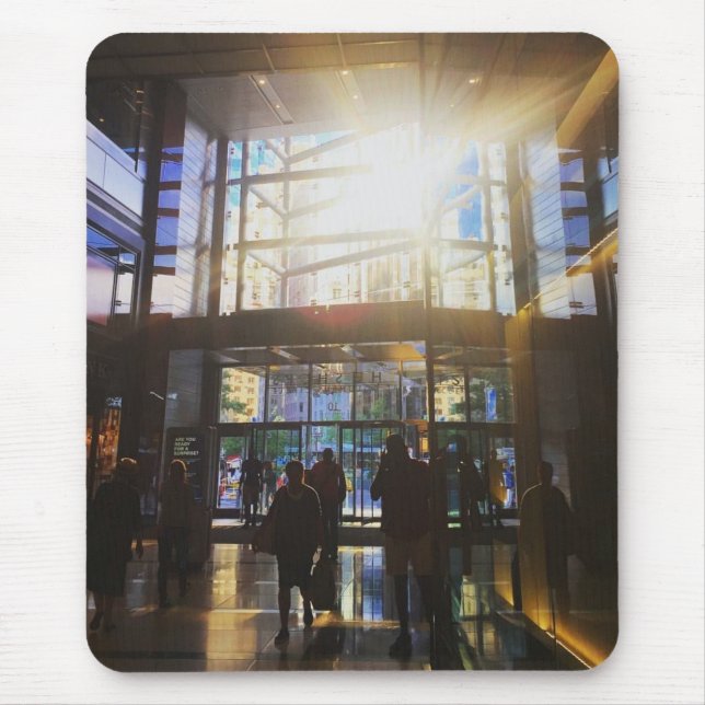 Tapis De Souris New York City Columbus Circle Shoppers Sunlight (Devant)