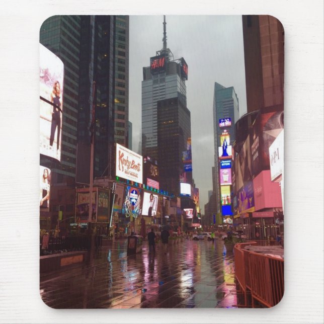 Tapis De Souris New York City NYC Rainy Times Photographie Carré (Devant)