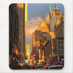 Tapis De Souris New York City Sunset Midtown Theatre District NYC