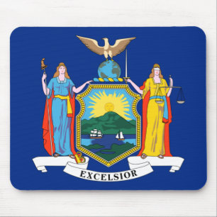 Tapis De Souris New York : l'Empire State, Drapeau de la Grande Po
