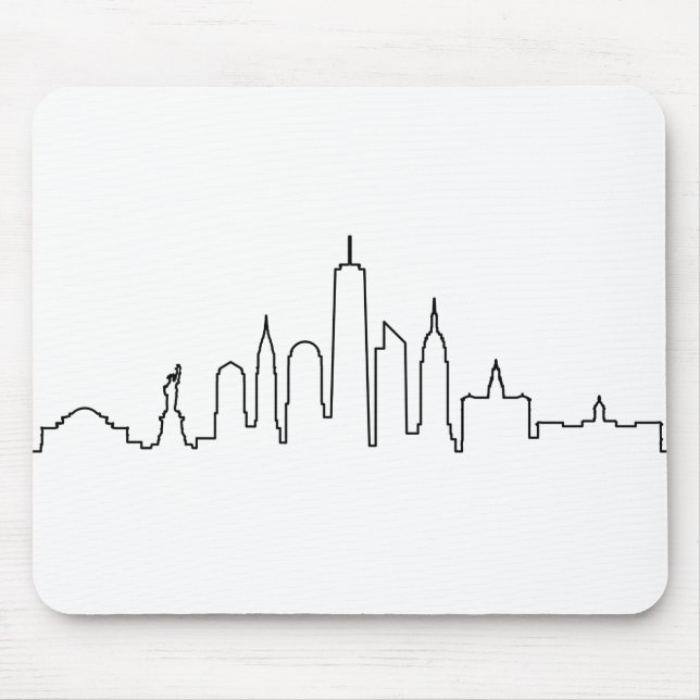 Tapis De Souris NEW YORK NYC Manhattan USA City Skyline Silhouette (Devant)