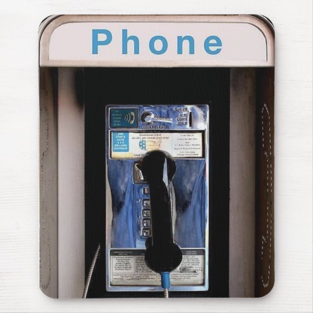 Tapis De Souris New York Public Pay Phone, Retro Phone Booth (Devant)