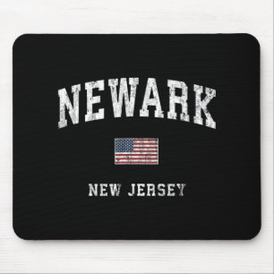 Tapis De Souris Newark New Jersey Nj Drapeau Américain Vintage Srt