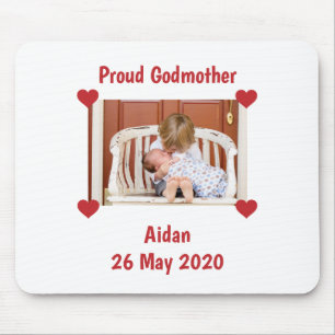 Tapis De Souris Newborn Announcement Love Godmother Baby Photo