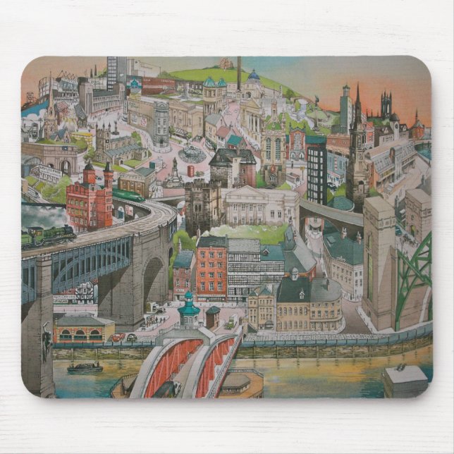 Tapis De Souris Newcastle sur Tyne à travers les années Mousepad (Devant)