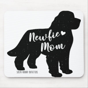 Tapis De Souris Newfie Mom, Terre-Neuve Chien Silhouette
