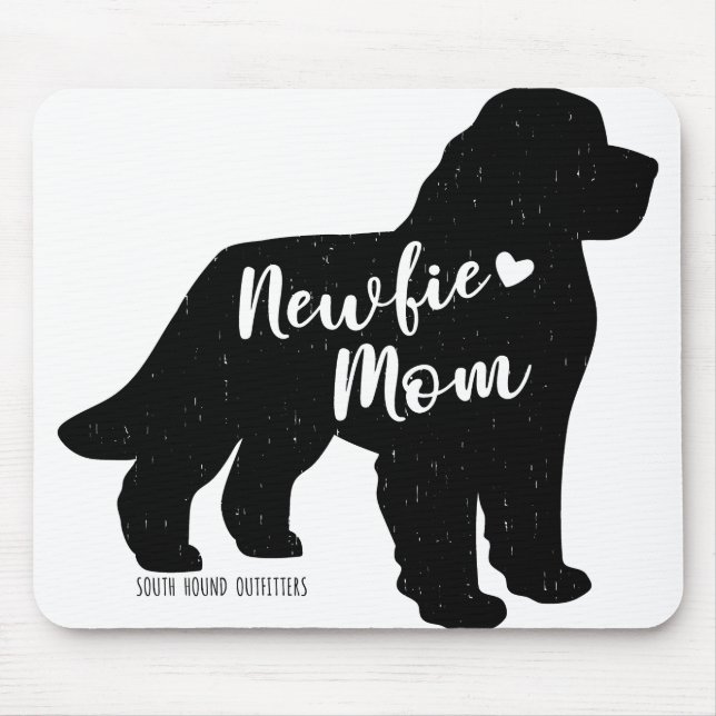 Tapis De Souris Newfie Mom, Terre-Neuve Chien Silhouette (Devant)