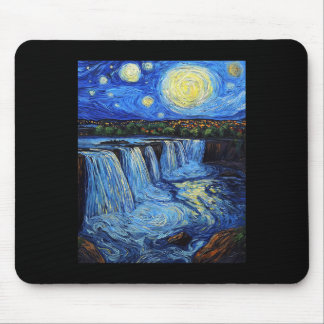 Tapis De Souris Niagara Falls - Van Gogh Style - Starry Night 