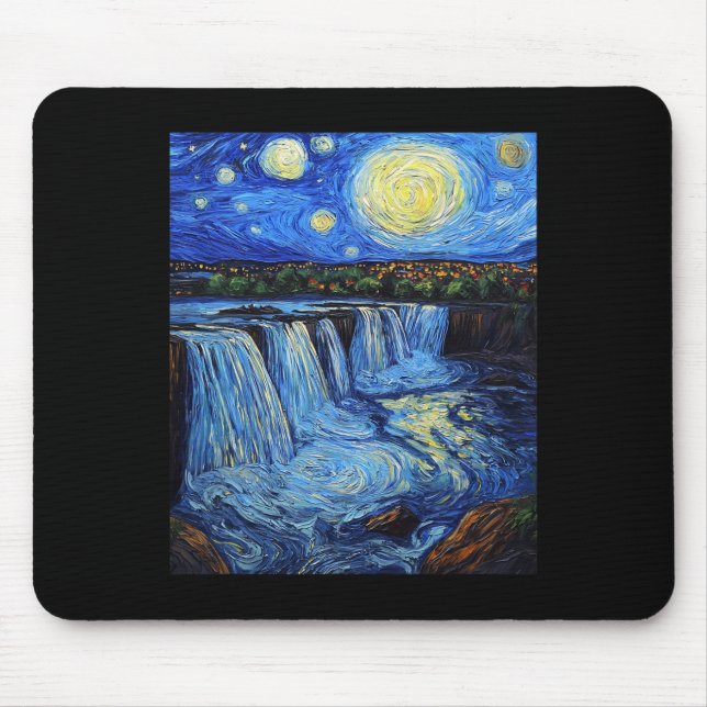 Tapis De Souris Niagara Falls - Van Gogh Style - Starry Night  (Devant)