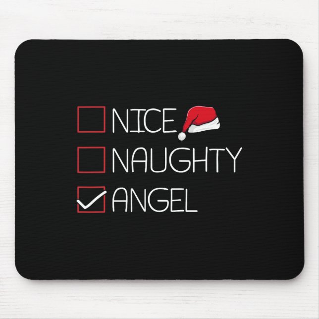 Tapis De Souris Nice Naughty Angel Noël Pyjama Drôle Humour X- (Devant)