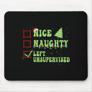 Tapis De Souris Nice Naughty Left Unsupervised Christmas List Sant