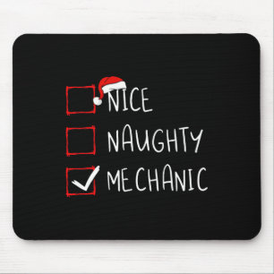 Tapis De Souris Nice Naughty Mechanic Liste de Noël Xmas Père Noël