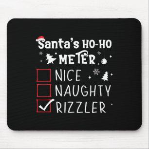 Tapis De Souris Nice Naughty Rizzler Liste de Noël Xmas Rizz Sant