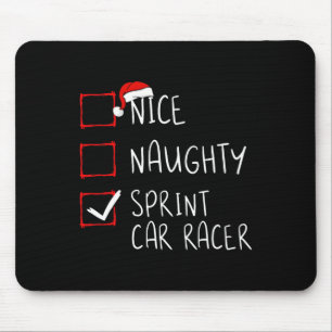 Tapis De Souris Nice Naughty Sprint Car Racer Liste de Noël Père N