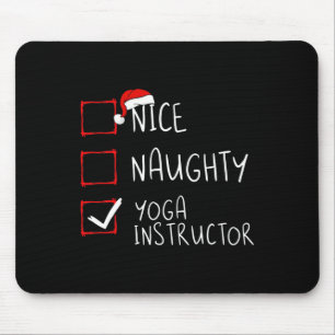 Tapis De Souris Nice Naughty Yoga Instructeur Liste de Noël Père N