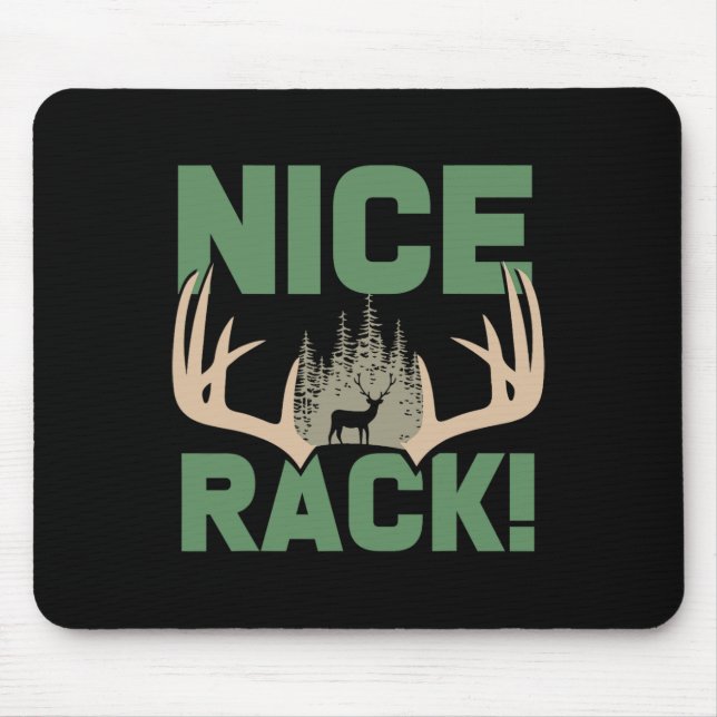 Tapis De Souris Nice Rack Antlers Deer Drôle Chasse Humour (Devant)