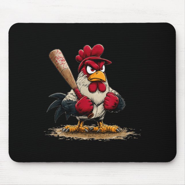 Tapis De Souris Nice Srt Rooster Look For Baseball And Bat Lovers  (Devant)