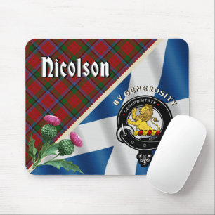 Tapis De Souris Nicolson Clan Badge & Tartan Mouse Pad