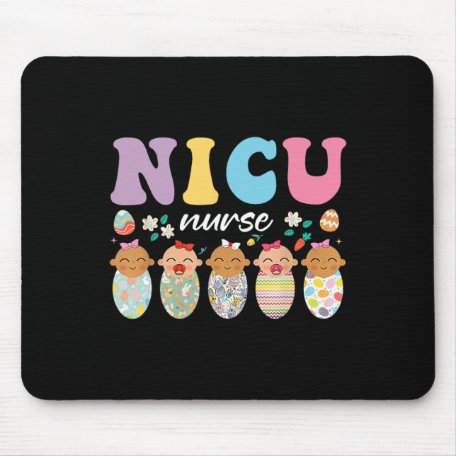 Tapis De Souris Nicu Neonatal Intensive Care Unit Nurse Pâques Jou (Devant)