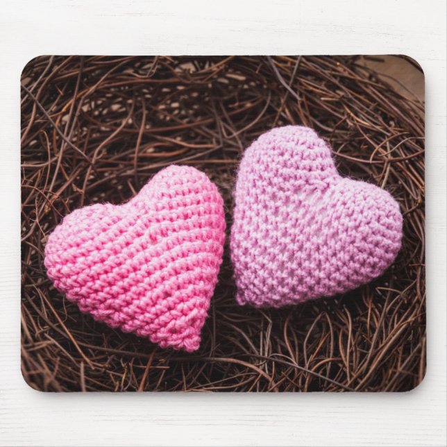 Tapis De Souris Nid avec des coeurs (Devant)