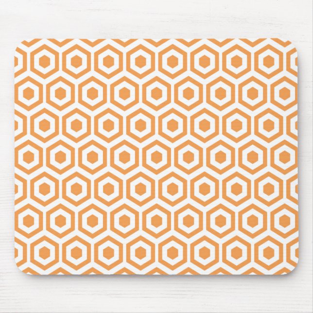 Tapis De Souris Nid d'abeilles orange d'hexagone (Devant)