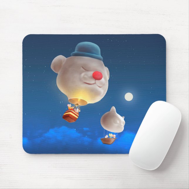 Tapis De Souris Night Sky Balloon Adventure (Avec souris)