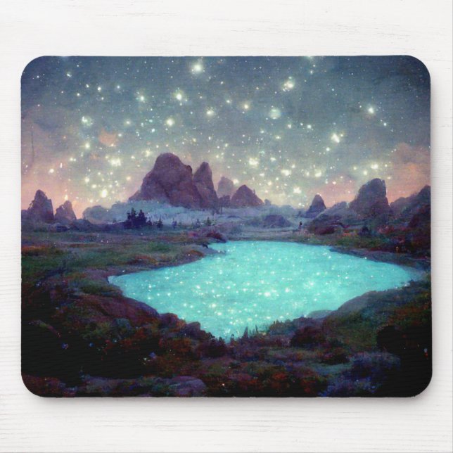 Tapis De Souris Night Sky Stars Imaginaire Paysage (Devant)