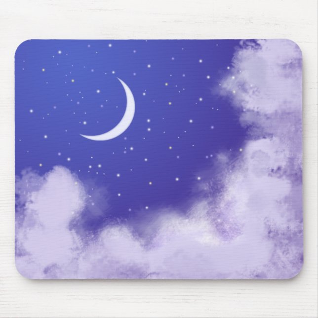 Tapis De Souris Night Sky With Crescent Moon Dreamy (Devant)