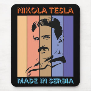 Tapis De Souris Nikola Tesla Retro #2 - Fabriqué en Serbie