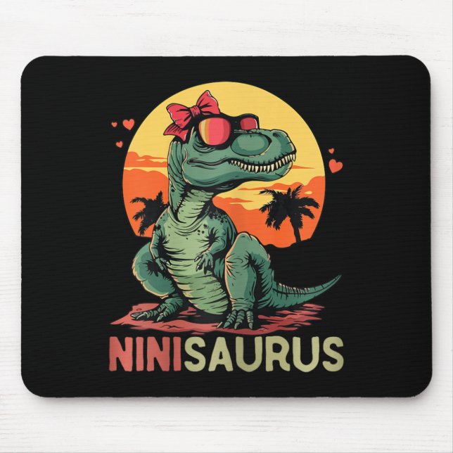 Tapis De Souris Ninisaurus Dino Dinosaure Nini-saurus T-rex Mère (Devant)