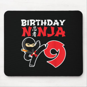 Tapis De Souris Ninja d'anniversaire - Fête de Ninja de 9 Ans - An