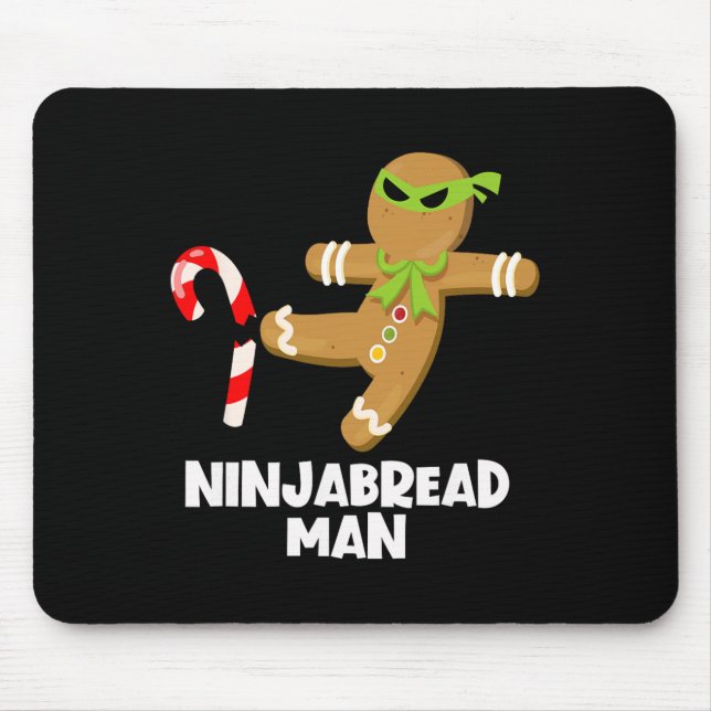 Tapis De Souris Ninjabread homme fun ginja kicking sucre de canne  (Devant)