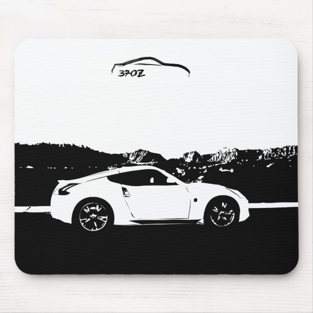 Tapis De Souris Nissan 370z Mousepad avec le logo noir de course (Devant)