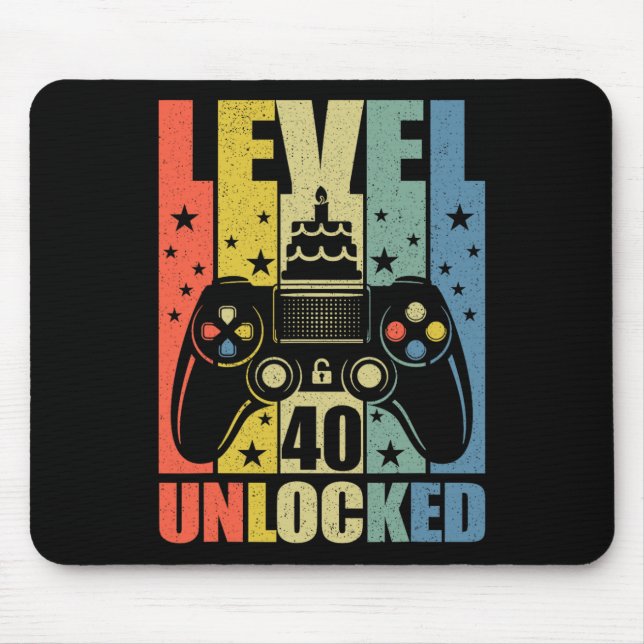 Tapis De Souris Niveau 40 Jeu vidéo déverrouillé Jeu 40e Anniversa (Devant)