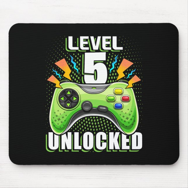 Tapis De Souris Niveau 5 Jeu vidéo déverrouillé 5e Jeu d'anniversa (Devant)