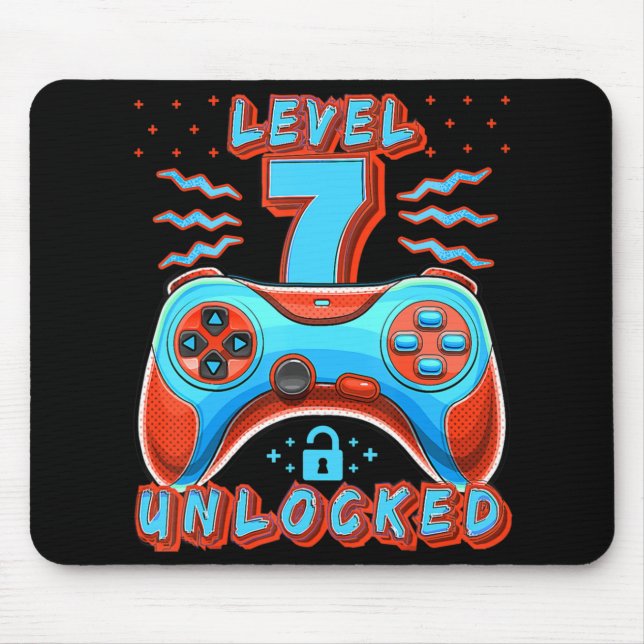 Tapis De Souris Niveau 7 Jeu vidéo déverrouillé 7e Jeu d'anniversa (Devant)
