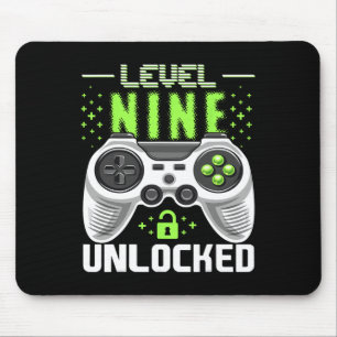 Tapis De Souris Niveau 9 Débloqué Jeu Vidéo 9e Anniversaire Gamer
