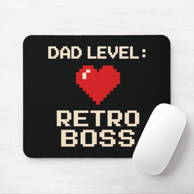 Tapis De Souris Niveau Papa : Retro Conception de la boss de jeu (Avec souris)