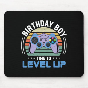 Tapis De Souris Niveau Up Anniversaire Jeu Vidéo Garçon Fête Enfan