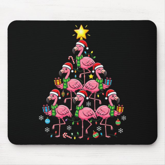 Tapis De Souris Nk Flamingo Christmas Tree Santa Flamingo Holiday  (Devant)
