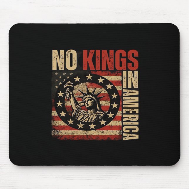 Tapis De Souris No Kings In America Patriotic Grunge Classic Vinta (Devant)
