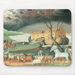 Tapis De Souris Noah's Ark by Edward Hicks, Vintage Folk Art