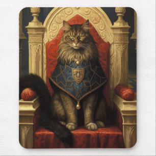 Tapis De Souris Noble Maine Coon Trône Art Imprimer