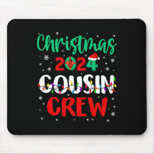 Tapis De Souris Noël 2024 Cousin Crew Jeu de Noël Lumières Drôle M