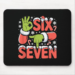 Tapis De Souris Noël 67 Drôle Mème Xmas Six Sept Santa Main